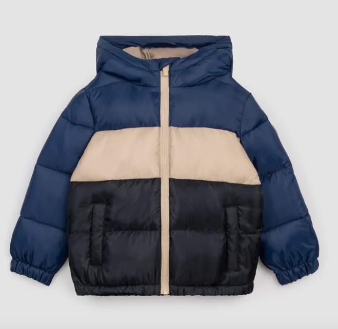 Miles the label Navy Color Block Hooded Packable – Mini Dreamers