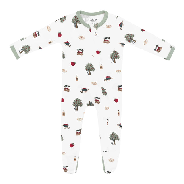 Kyte Baby Zippered Footie in Apple Orchard