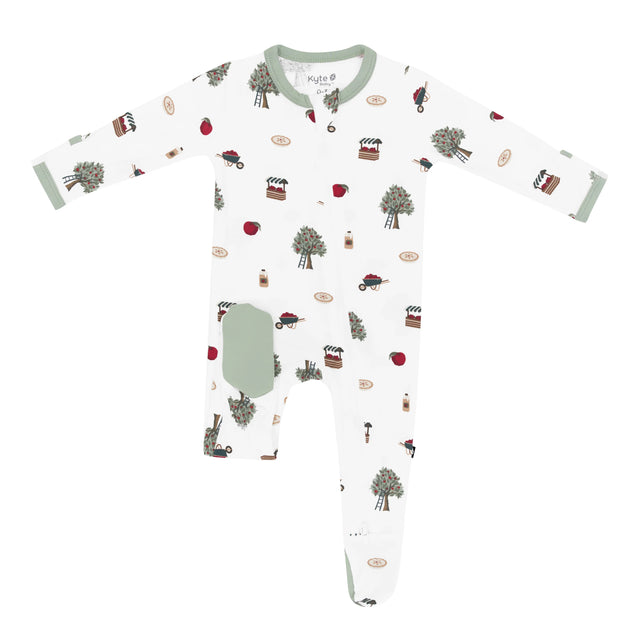 Kyte Baby Zippered Footie in Apple Orchard