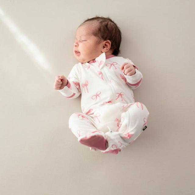 Zippered Footie in Bow
