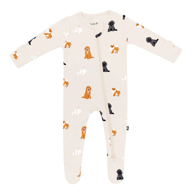 Kyte baby Zippered Footie in Fluffy Dog