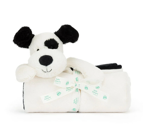 Jellycat Bashful Black & Cream Puppy Blankie