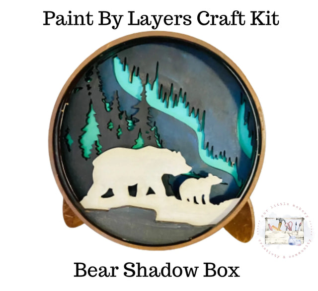 Our little makery Bear Kit Shadow Box Kit
