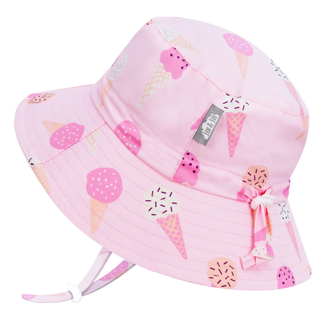 JAN&JUL Kids Water Repellent Bucket Hats | Pink Ice Cream