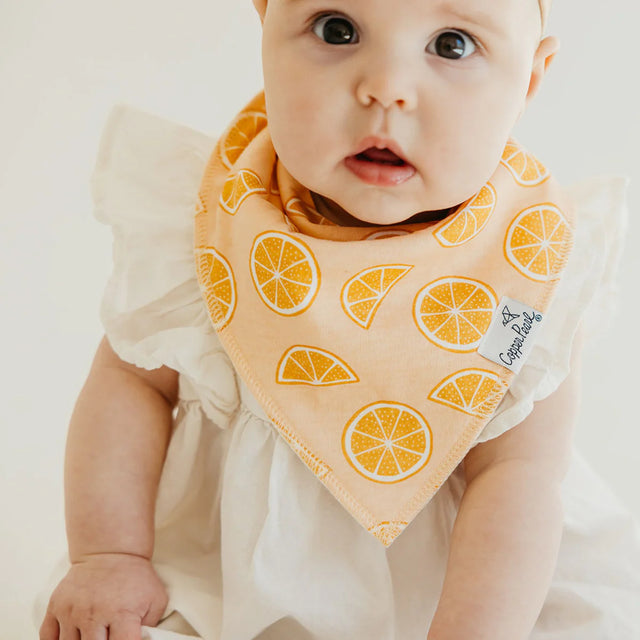 Copper Pearl Baby Bandana Bibs -  Clementine