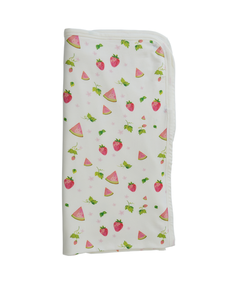 Blara Organic Strawberry Print Blanket 90x90cm