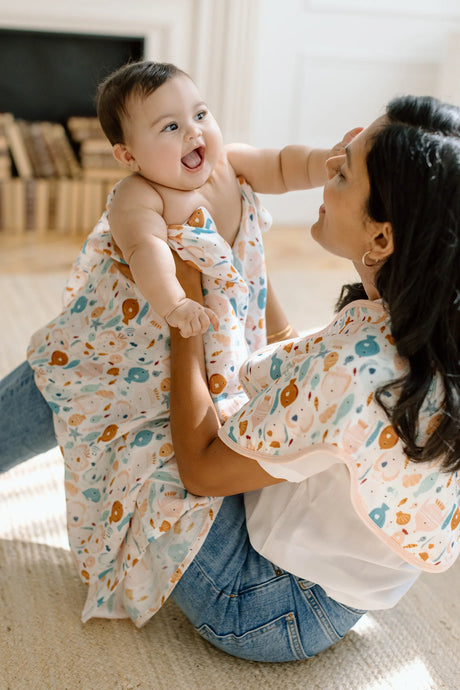 Loulou Lollipop Muslin Swaddle Sun Kissed Shoal