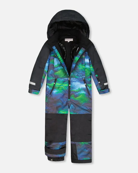 Deux Par Deux One-Piece Teknik Snowsuit Aurora Borealis