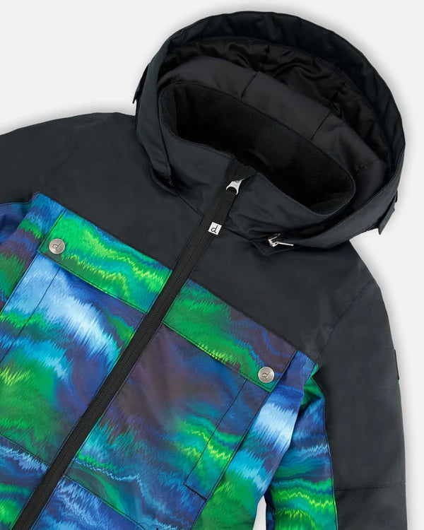 Deux Par Deux One-Piece Teknik Snowsuit Aurora Borealis