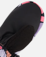 Deux Par Deux Winter Mittens Teknik Black Retro Flower Print