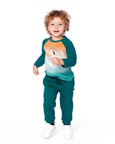 deux par deux Fleece Sweatpants With Articulated Knees Forest Green