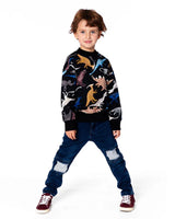 deux par deux printed fleece sweatshirt - Dino