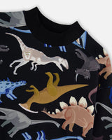 deux par deux printed fleece sweatshirt - Dino