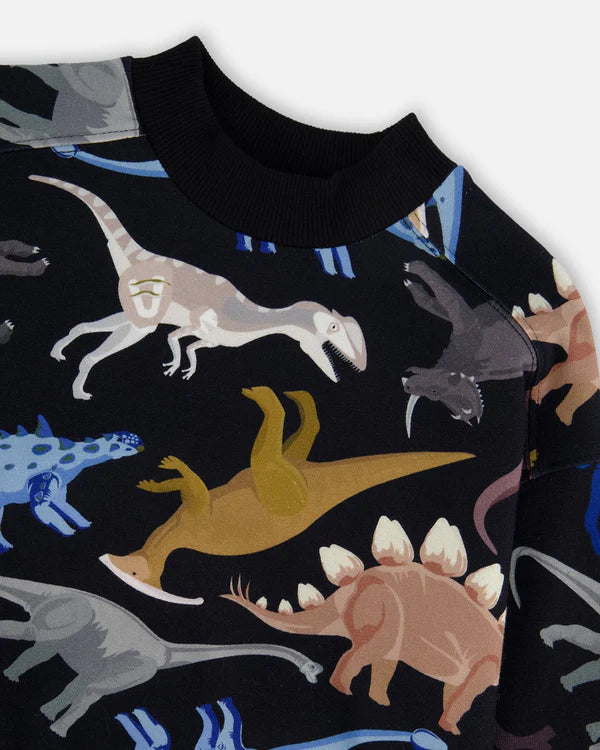 deux par deux printed fleece sweatshirt - Dino