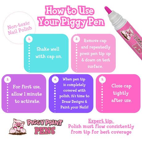 Piggy Paint Nail Polish Pen - Piggy Pink