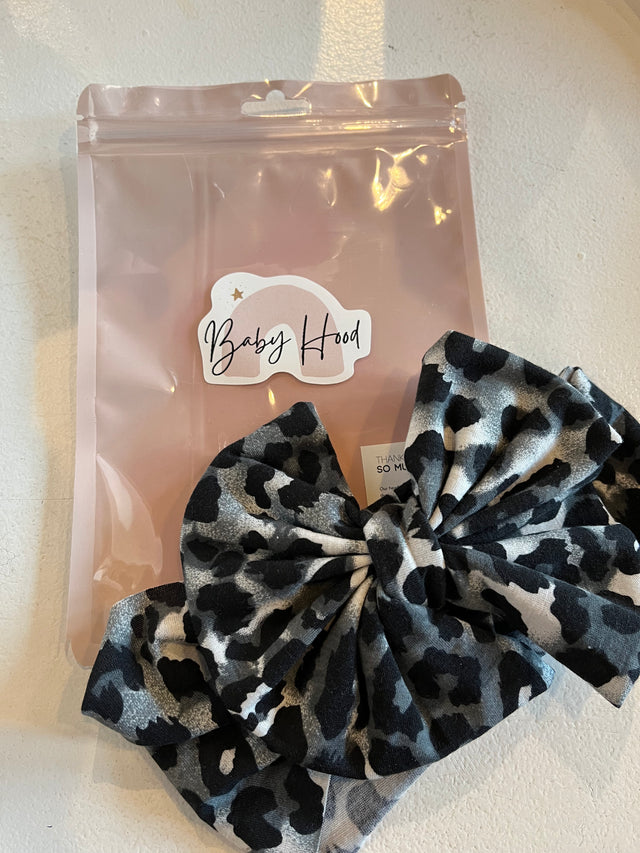 Baby Hood Leopard Print Headband - Bown