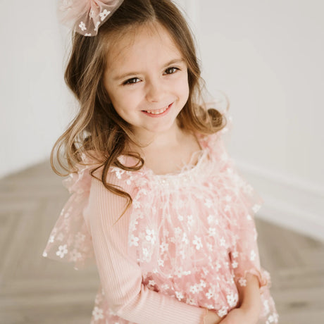 PETITE HAILEY Layered Flower Dress - Pink