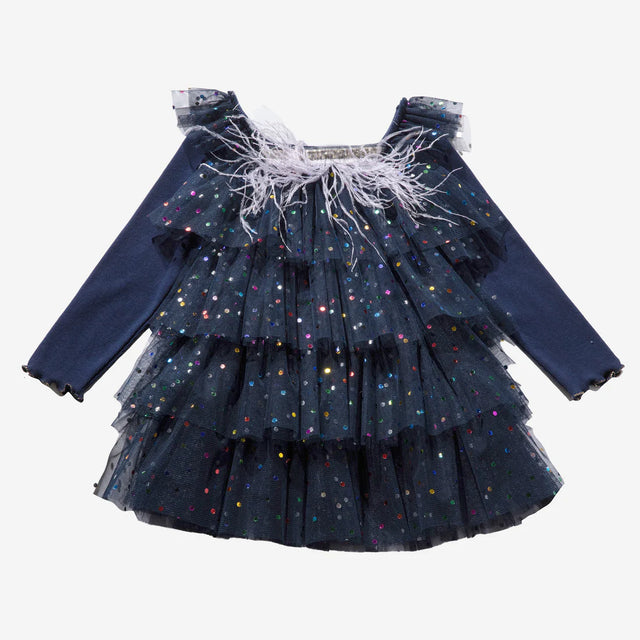 PETITE HAILEY Dot Layered Tutu - Navy