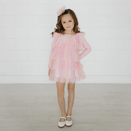 PETITE HAILEY Daisy Ombre Layered Dress - Pink