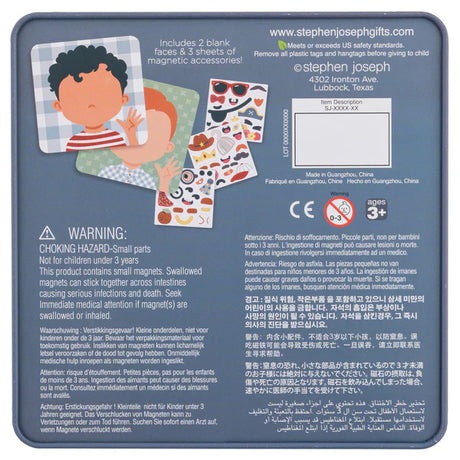 Stephen Joseph Funny Face Magnetic Travel Tin Set - Boy