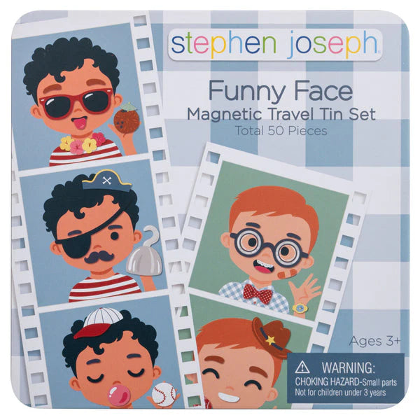 Stephen Joseph Funny Face Magnetic Travel Tin Set - Boy