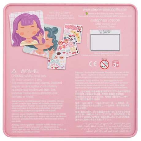 Stephen Joseph Funny Face Magnetic Travel Tin Set - Girl