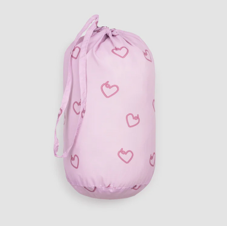 Miles the Label Heart Print on Orchid Hooded Packable