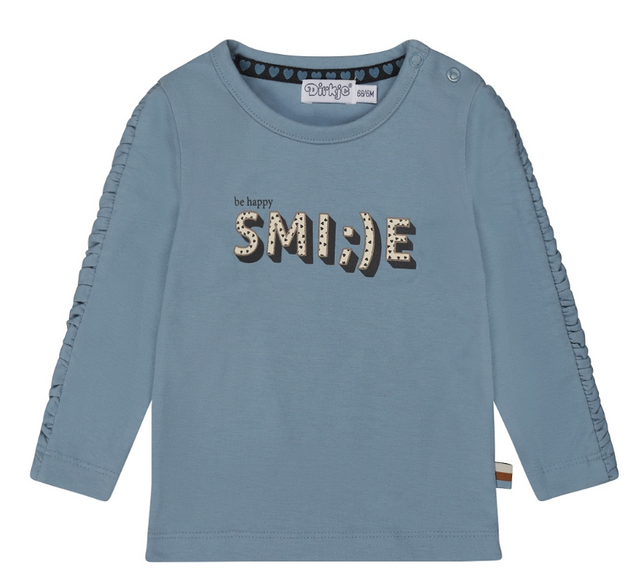 Dirkje girls longsleeve soft blue - Smlie