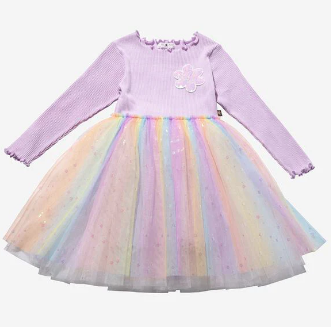 Petite Hailey Daisy Ombre Tutu Dress - Purple