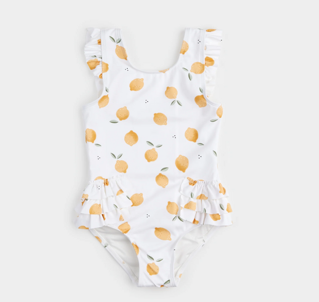 Petit lem One-Piece Swimsuit - Lemon Print On Off-White