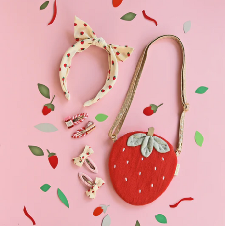 Rockahula Strawberry Twisty Bow Clips