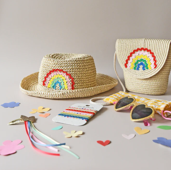 Ric Rac Rainbow Straw Bucket Hat