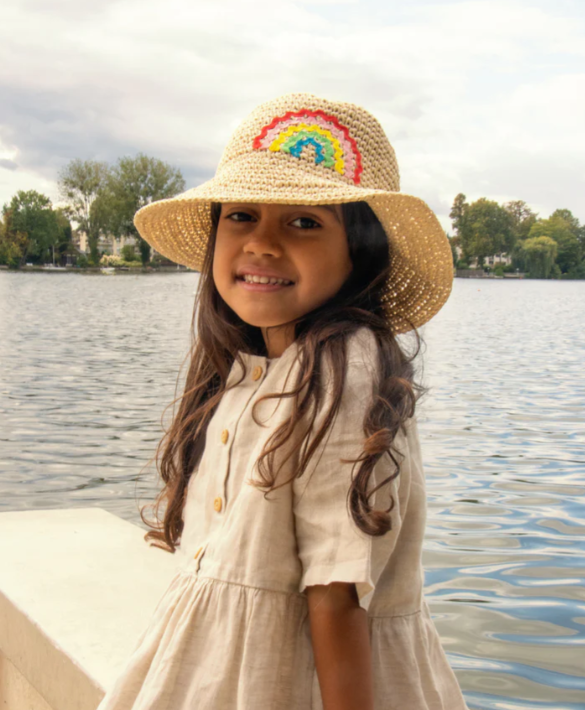 Ric Rac Rainbow Straw Bucket Hat