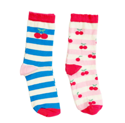 Rockahula Cherry Stripe 2 Pack Socks 6-8 years old