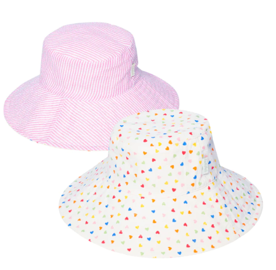 Roackahula Rainbow Hearts Reversible Sun Hat