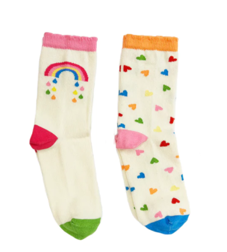 Rockahula Rainbow Hearts 2 Pack Socks