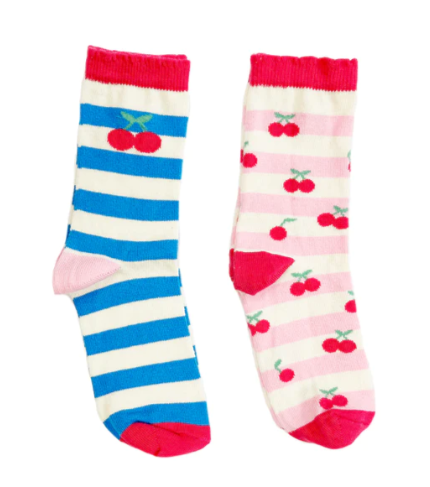 Rockahula Cherry Stripe 2 Pack Socks 3-5 years old