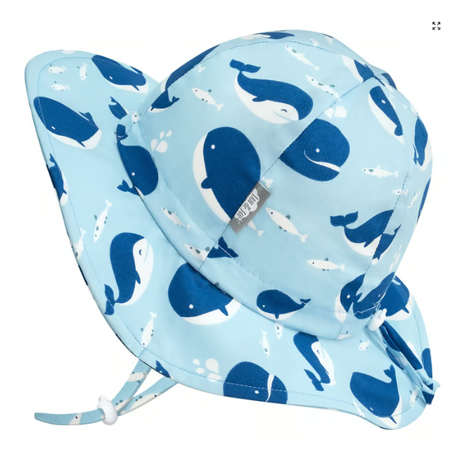 JAN&JUL Kids Cotton Floppy Hats | Blue Whale