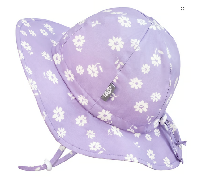 JAN&JUL Kids Cotton Floppy Hats | Purple Daisy