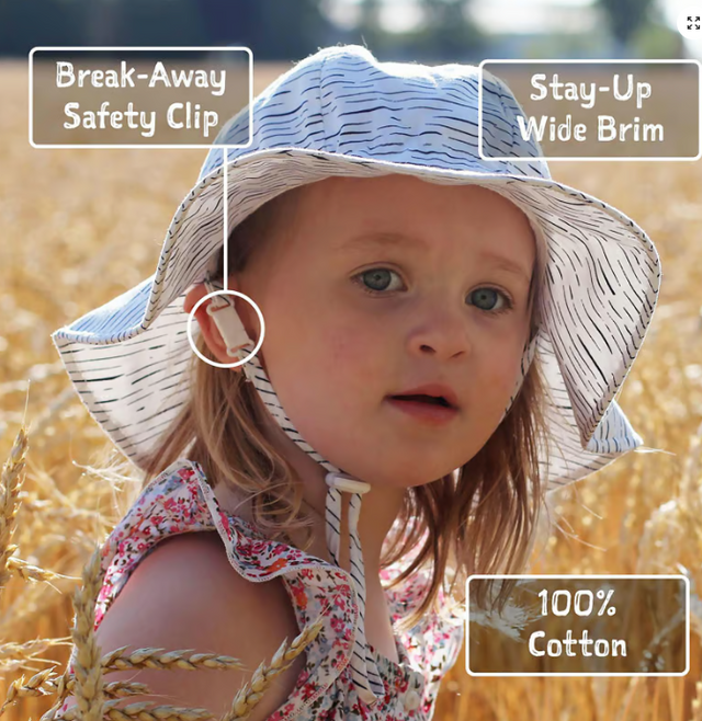 JAN&JUL Kids Cotton Floppy Hats | Purple Daisy