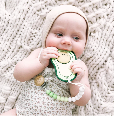 Glitter and Spice WHISTLE & FLUTE AVOCADO SILICONE TEETHER