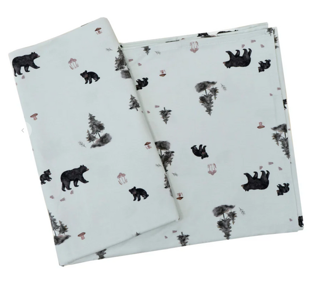 Belan.J Swaddle Blanket - Black Bears