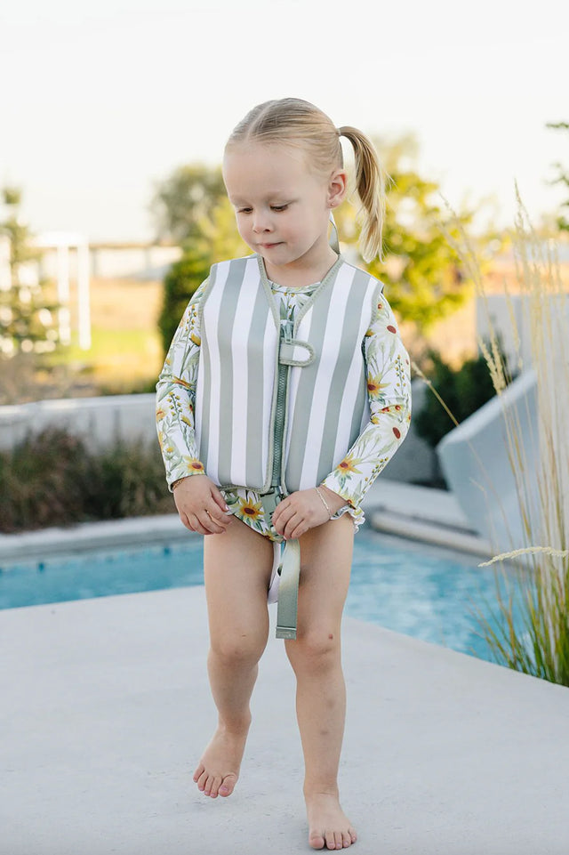 Current Tyed Swim Vests - Sage Stripes