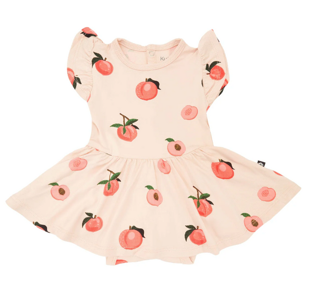 kyte baby twirl bodysuit dress - Peach