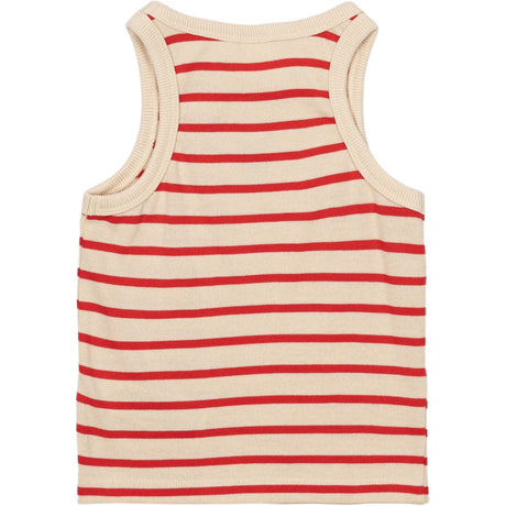The New Siblings TNNil Short Sleeveless Top - Poppy Red Striped