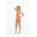 The New Siblings TNNil Short Sleeveless Top - Poppy Red Striped