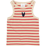 The New Siblings TNNil Short Sleeveless Top - Poppy Red Striped