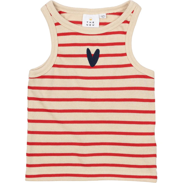 The New Siblings TNNil Short Sleeveless Top - Poppy Red Striped