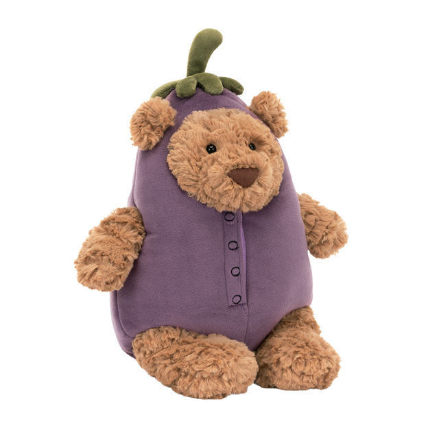 Jellycat Bartholomew Bear eggplant