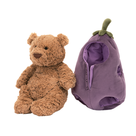 Jellycat Bartholomew Bear eggplant